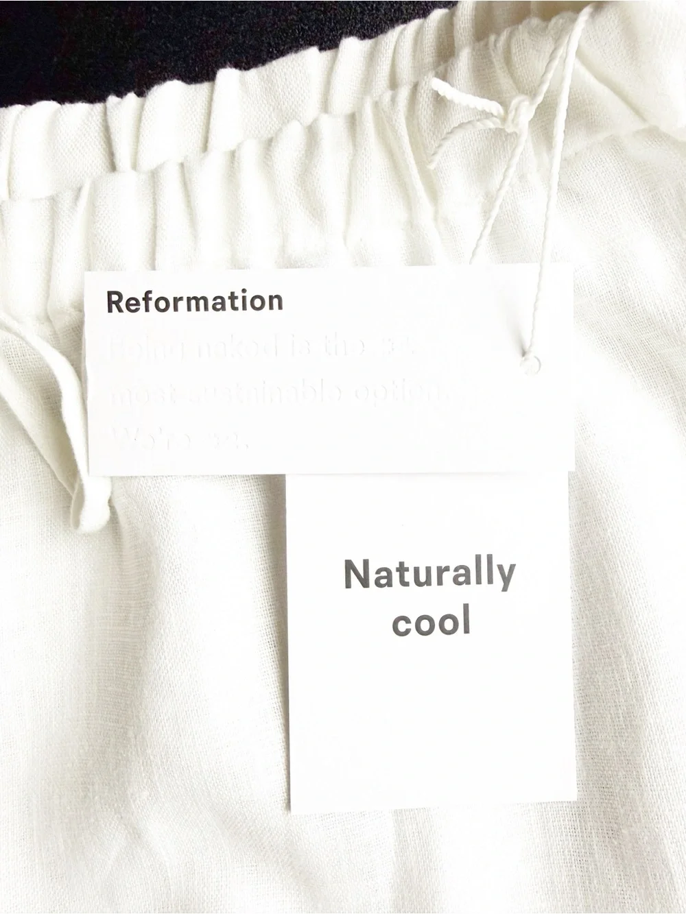 REFORMATION OLINA Tie Waist Linen Pants - White - Small